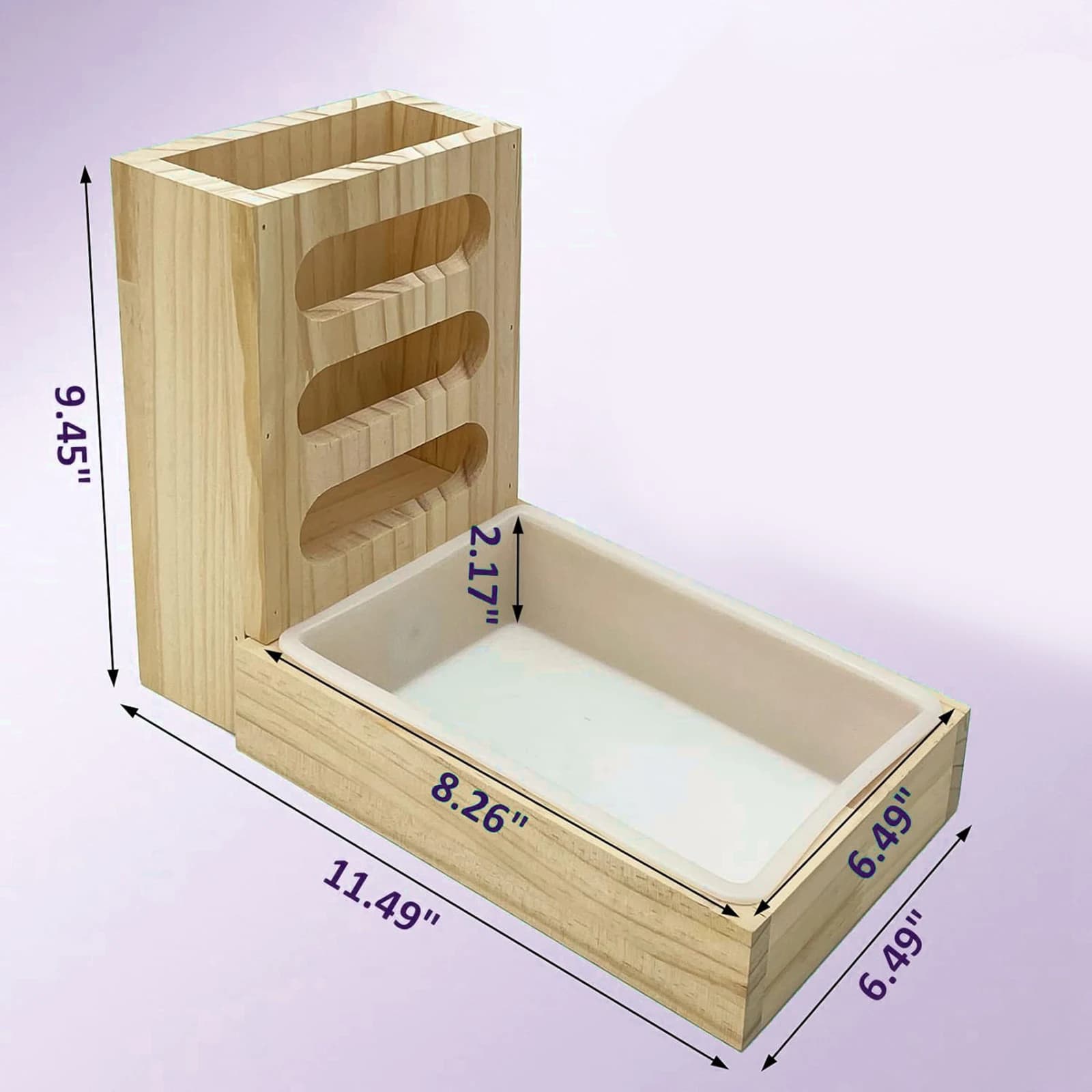 Wooden Hay Feeder with Litter Box for Small Animals