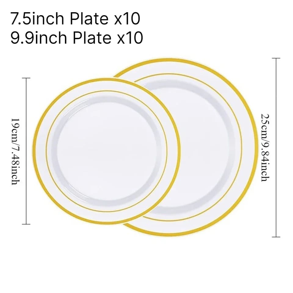 Gold Rim Disposable Dinnerware Set