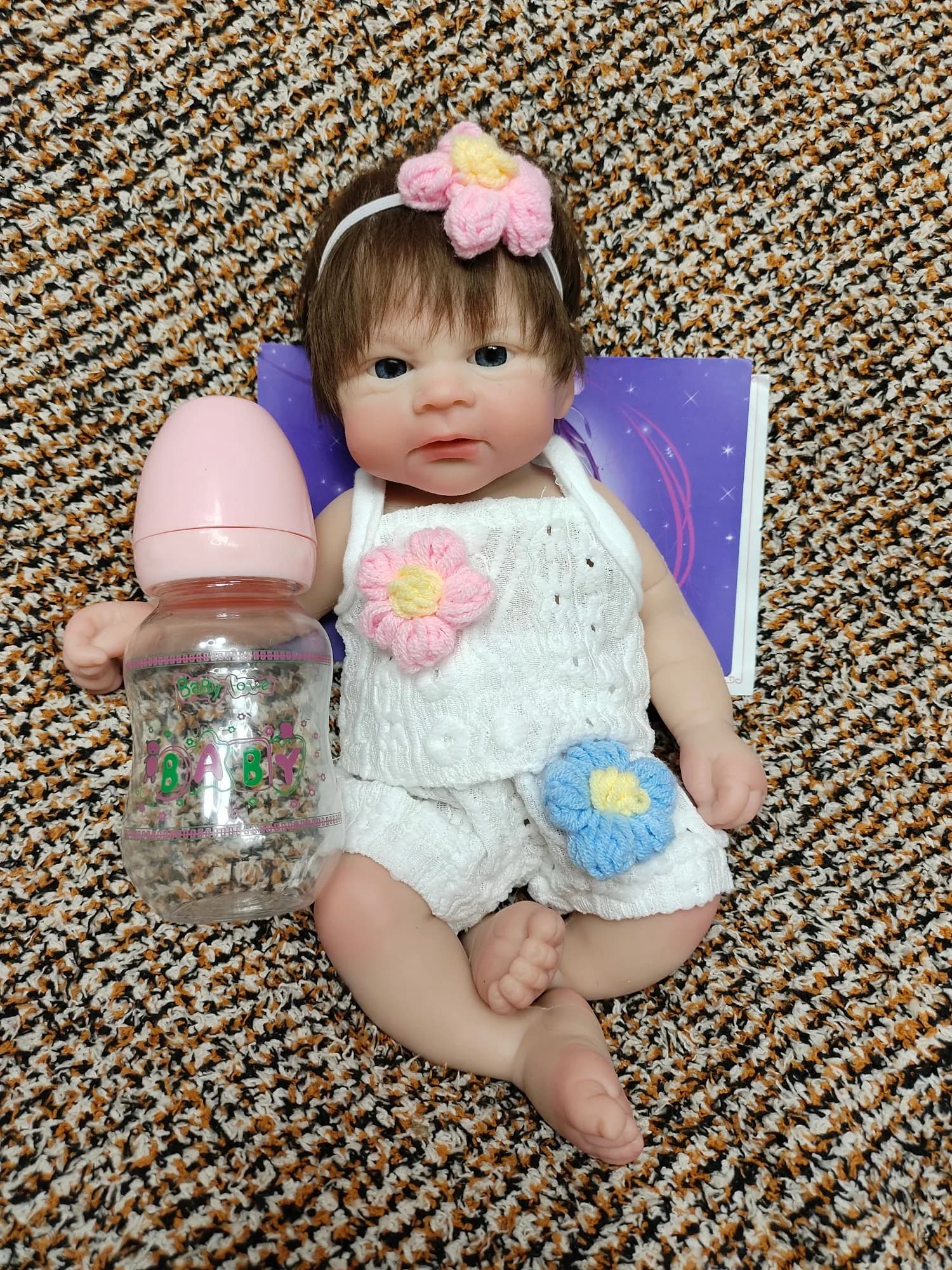 Silicone Reborn Doll with Open Mouth, 13-Inch