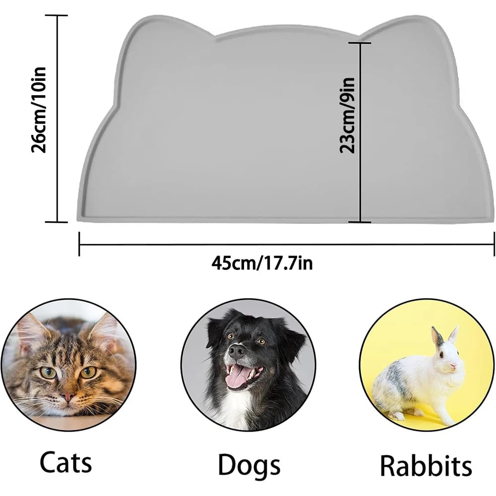 Silicone Pet Feeding Mat with Raised Edge
