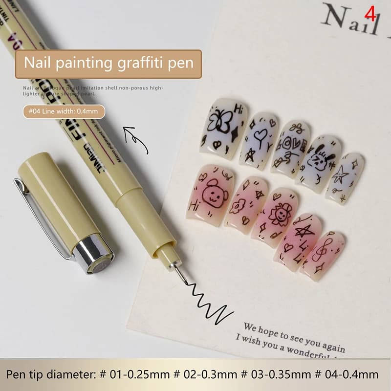 Nail Art Graffiti Line Pen Gel Painting Waterproof Wire Drawing Pen Detail Sketching Pen Nail Design Tools