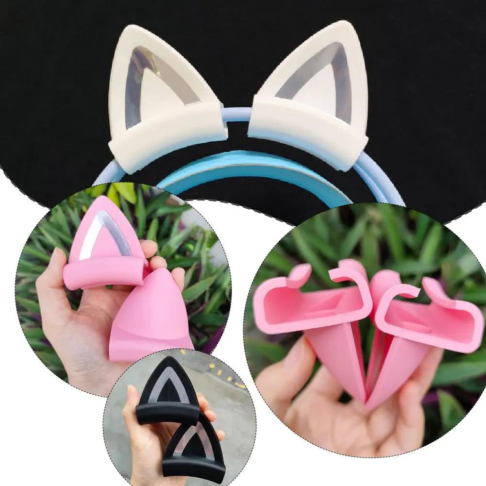 Headphones Accessories Cat Ear For Earphone Gaming Headsets Attachment Stereo Headset Decoration Lightweight Silicone Pendant