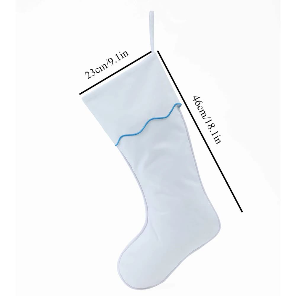 Christmas Stocking with Embroidered Scallop Cuff