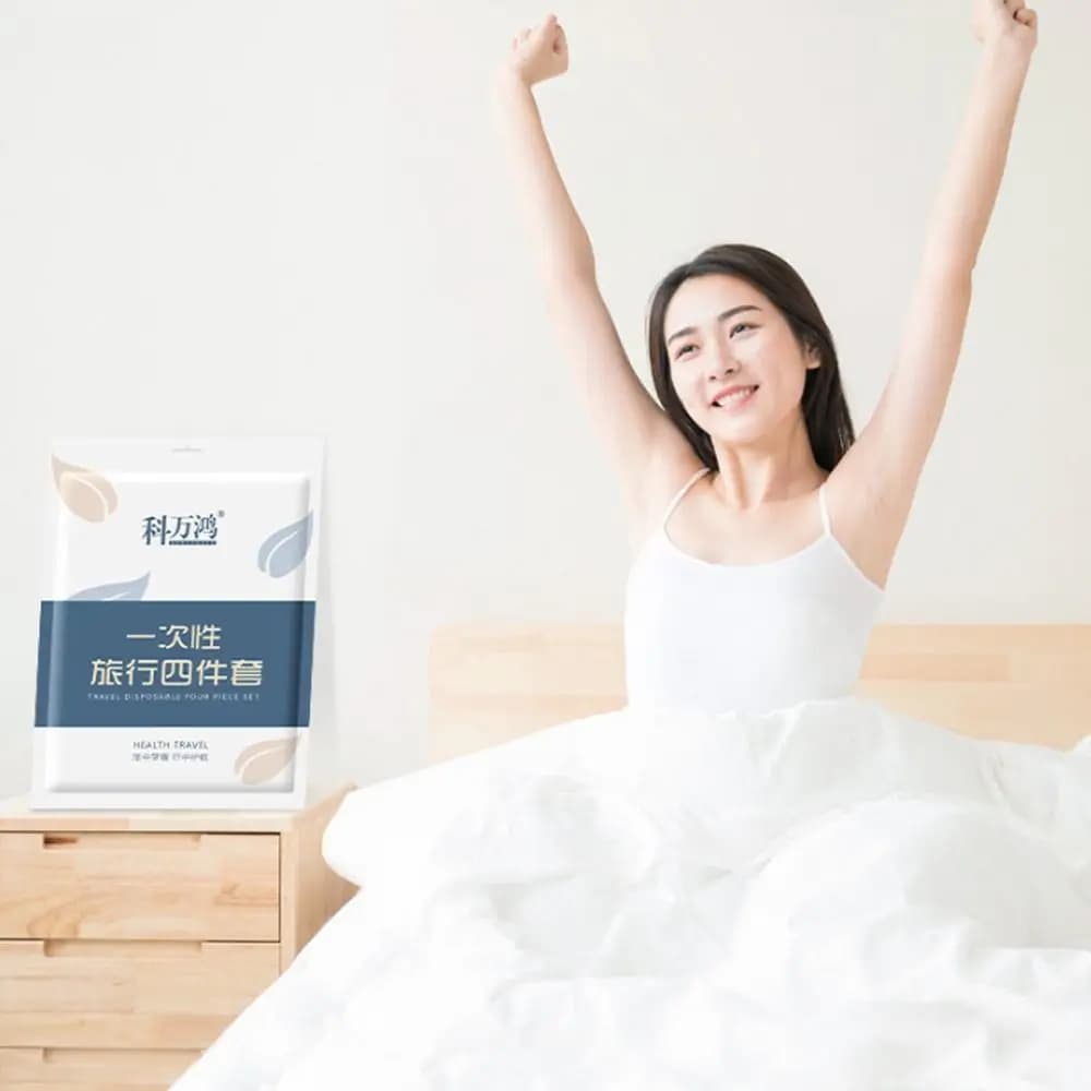 3 / 4-Piece Disposable Bed Sheet Dirty Proof Bedding Set Sleeping Bag Quilt Cover Thickened Non-Woven Duvet Cover Pillowcase