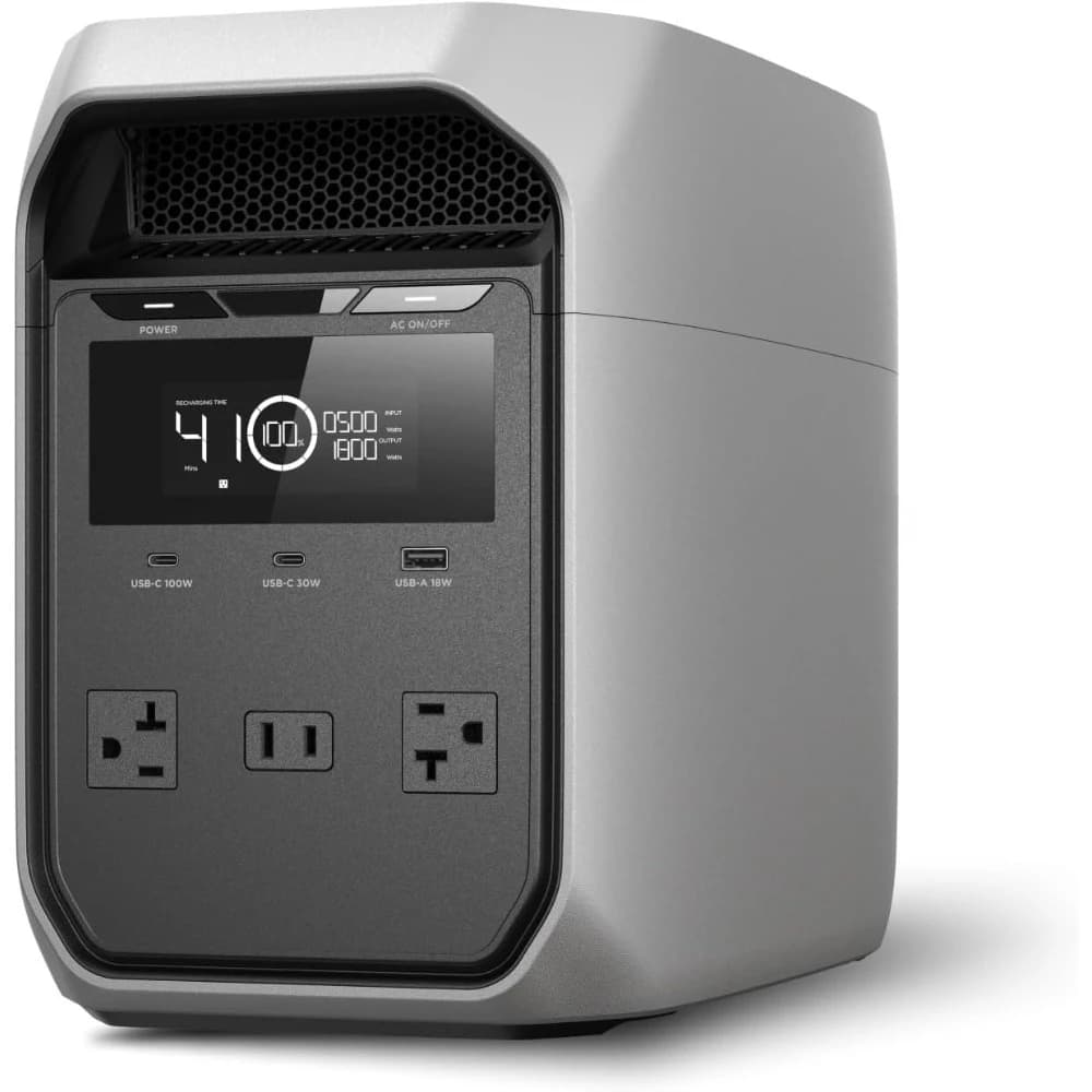 US Shipping Portable Power Station Delta 3 Classic 1024Wh LiFePO4 Battery 1800W AC 100W USB-C 1 Hr Fast Charge Solar