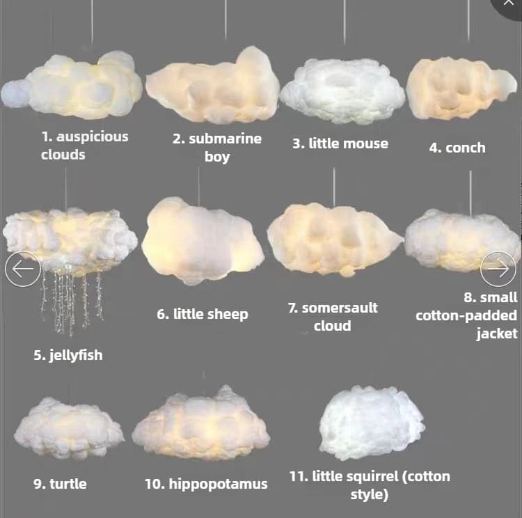 Kids' Room New Design Pendant Lamp - 11 Style Options Simulation Cloud Silk Cotton LED for Living Restaurant Indoor Decor