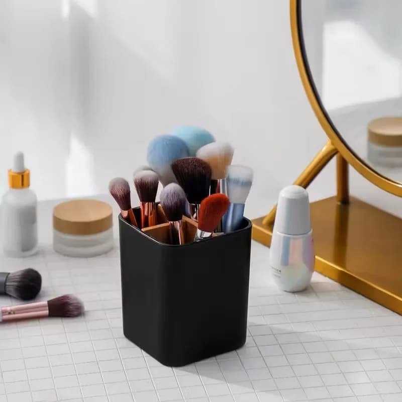 Three-Compartment Toothbrush and Toothpaste Organizer