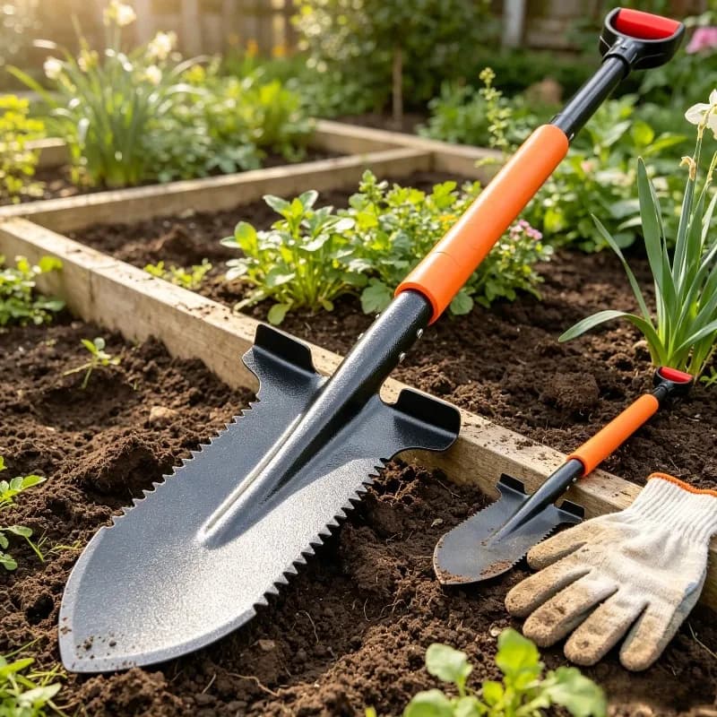 Stainless Steel Garden Spade with Removable Handle
