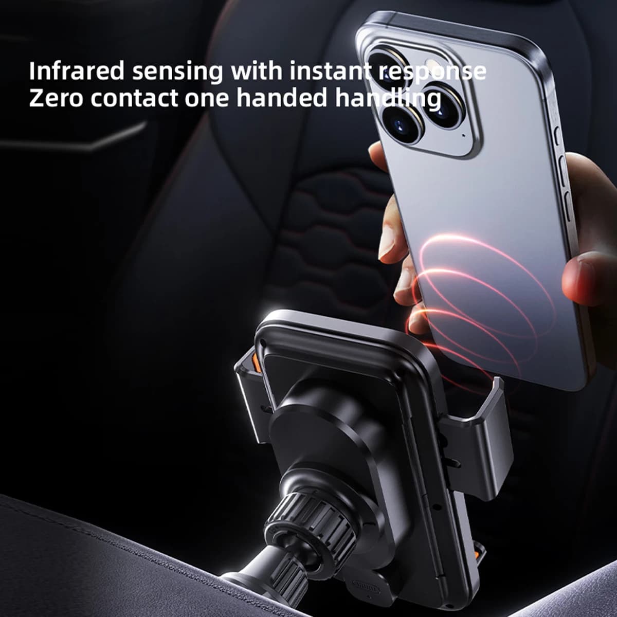 Car Phone Charger Phone Holder 15W Wireless & Wired Charger Auto Sensing One-Touch Release and Rotation