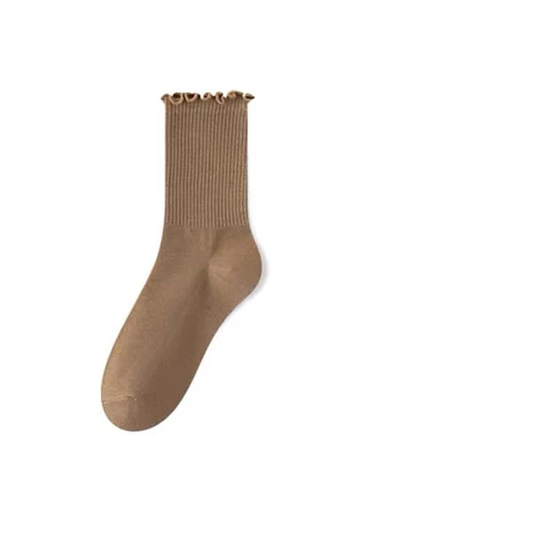 Women's Cotton Ruffle Mid-Calf Socks