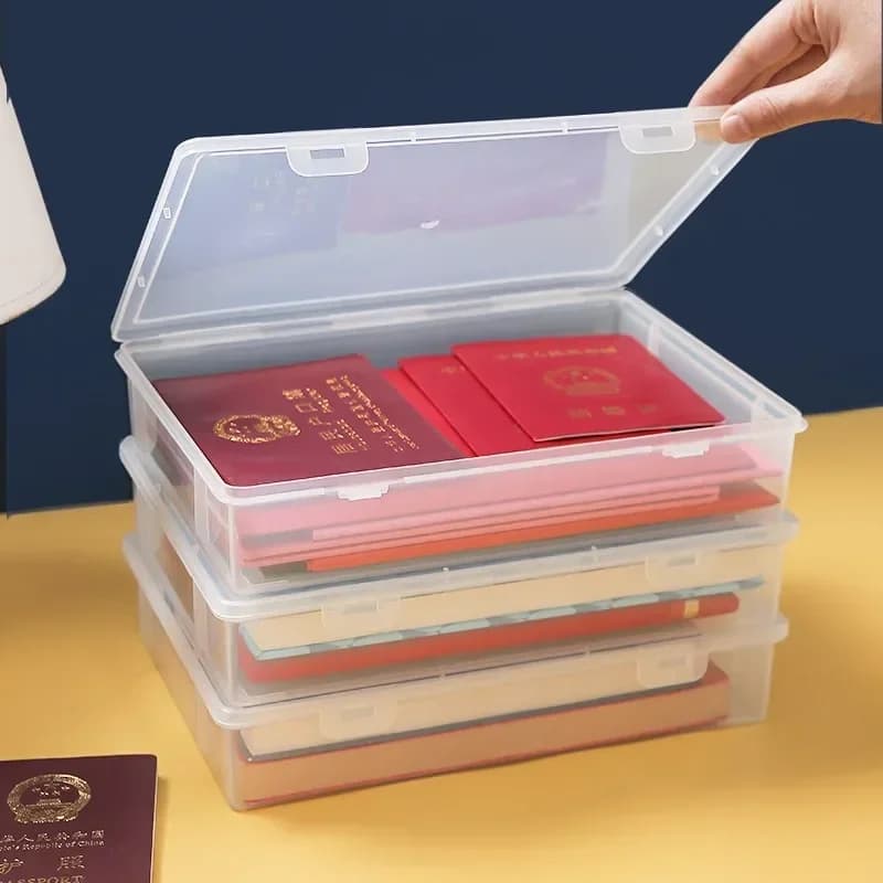 Plastic Document Storage Box with Dust Protection
