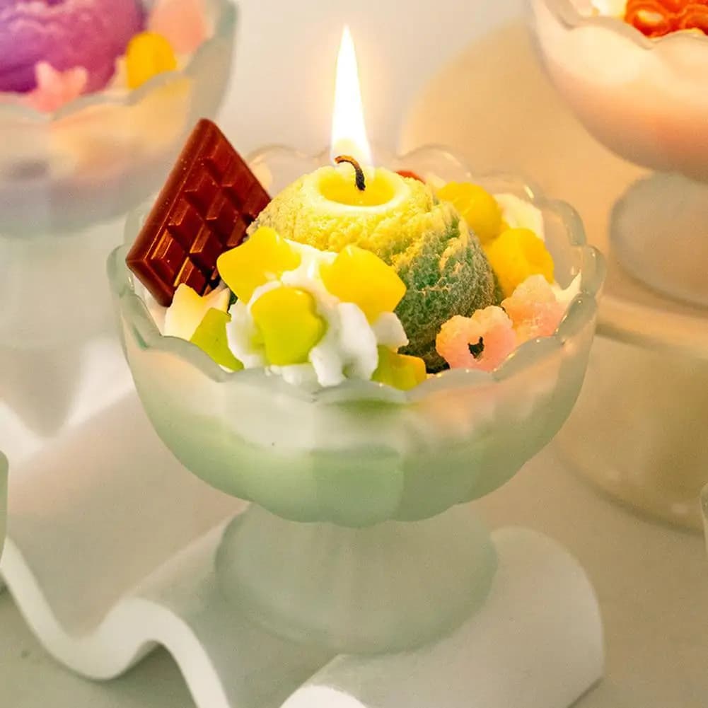 Ice Cream Scented Candle in Glass Jar