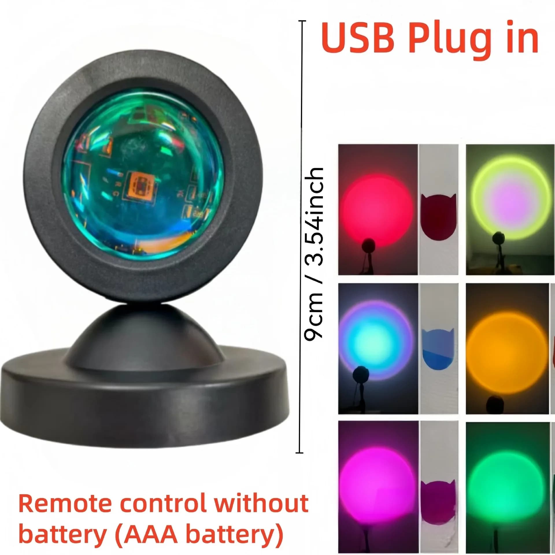 Sunset Light Projection Light With Remote Control 16-Color Night Light RGB Color Changing LED Light Bedroom photography prop