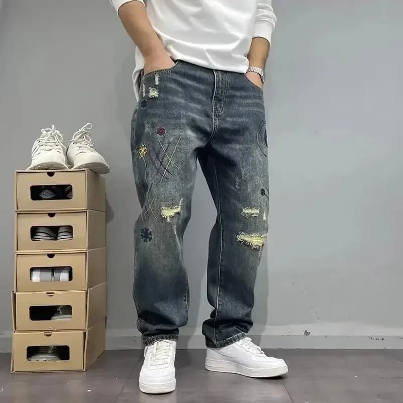 Men's Heavy Duty Washed Denim Jeans