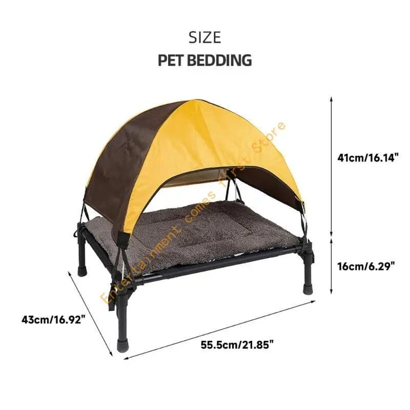 Elevated Outdoor Dog Cot with Removable Canopy