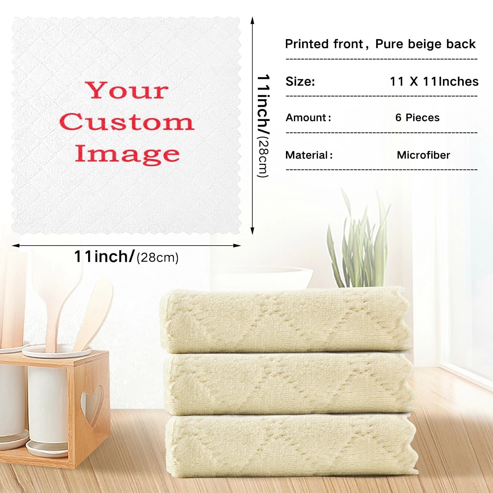 Microfiber Dish Cloths, 6-Pack Absorbent Kitchen Rags