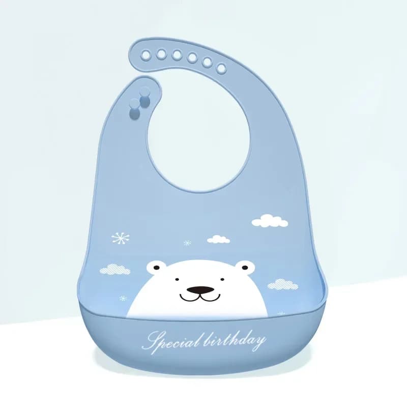 Silicone Waterproof Baby Bib Dinosaur Print