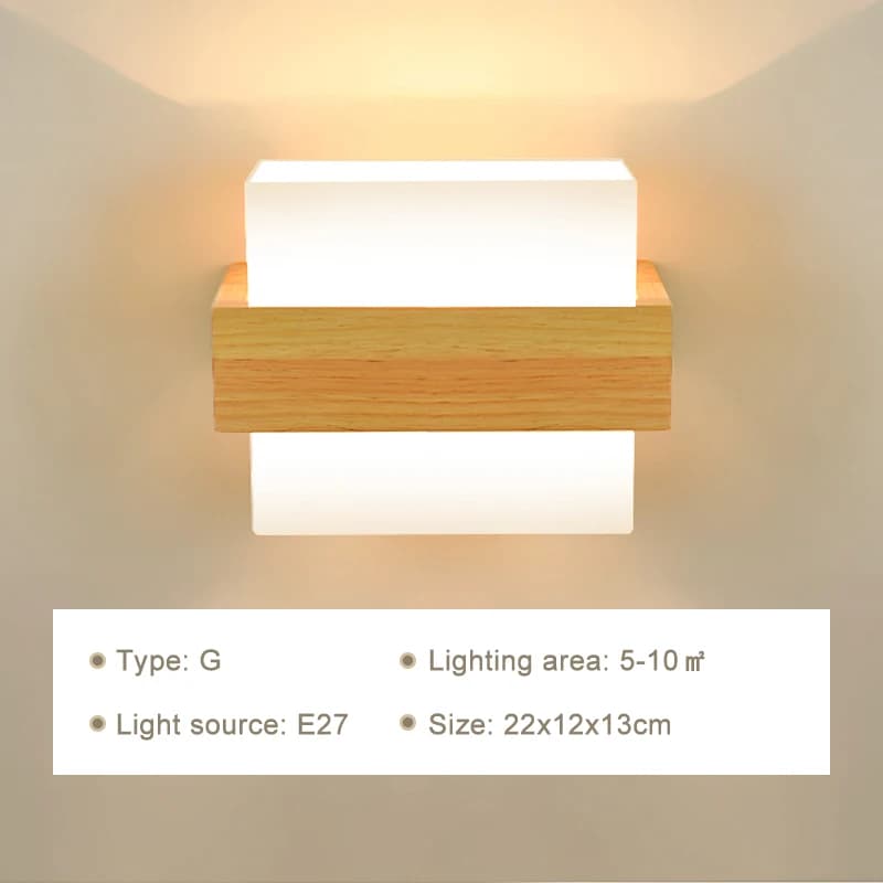 Modern LED Wall Lamps Wooden Lights Bedroom Bedside Stairs Corridor Interior Mounted Lighting Sconce Home Decor Light Fixtures