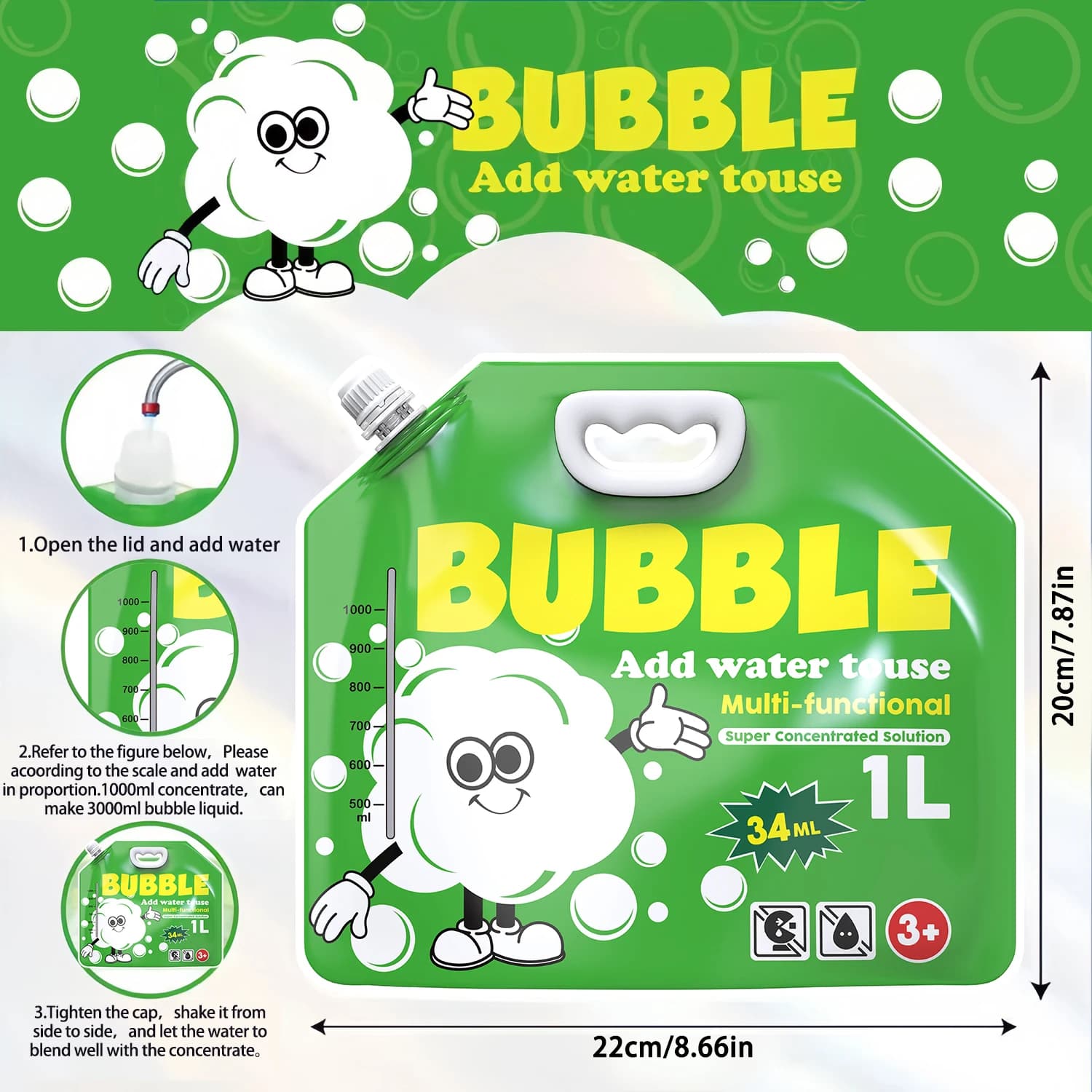 Concentrated Bubble Solution for Machines and Wands