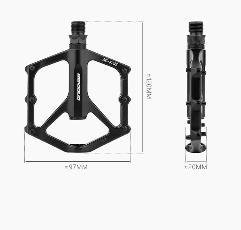 Flat Bike Pedals with Anti-Skid Pins