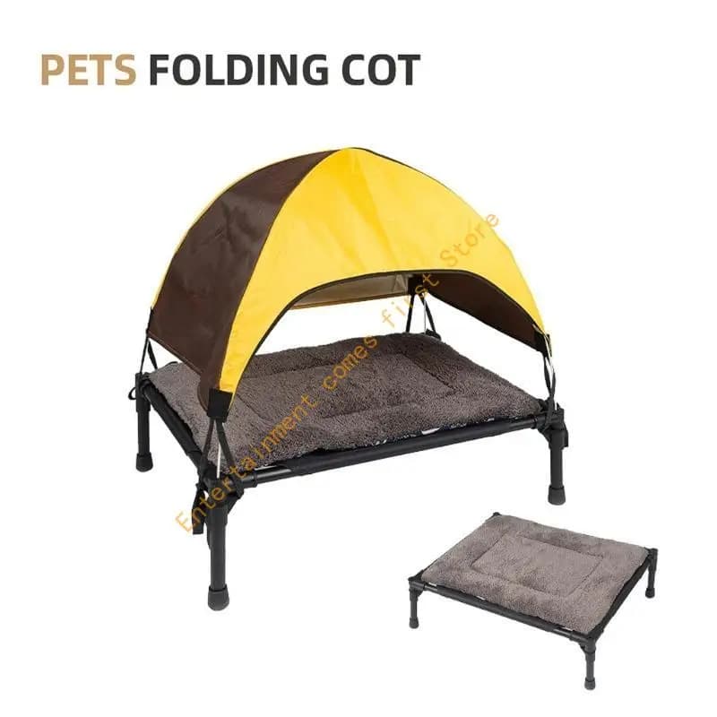Elevated Outdoor Dog Cot with Removable Canopy