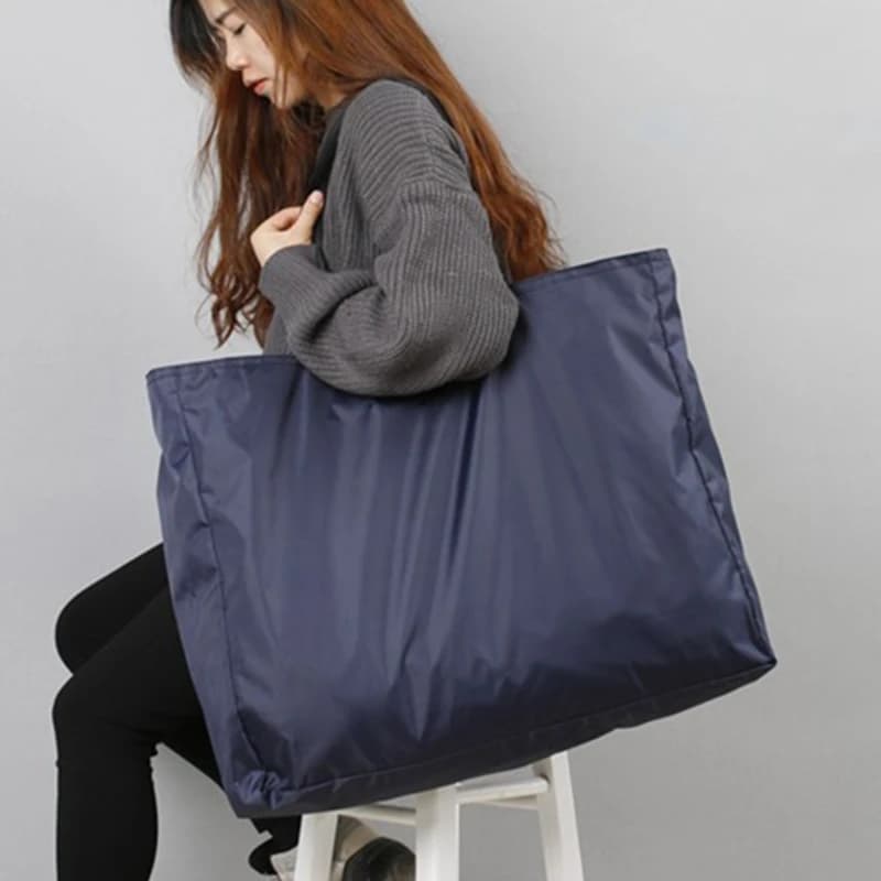 Large Capacity Reusable Tote with Zipper