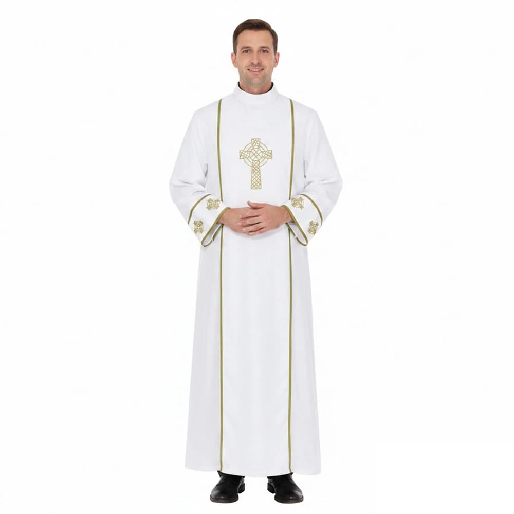 Priest Robe with Celtic Cross Embroidery