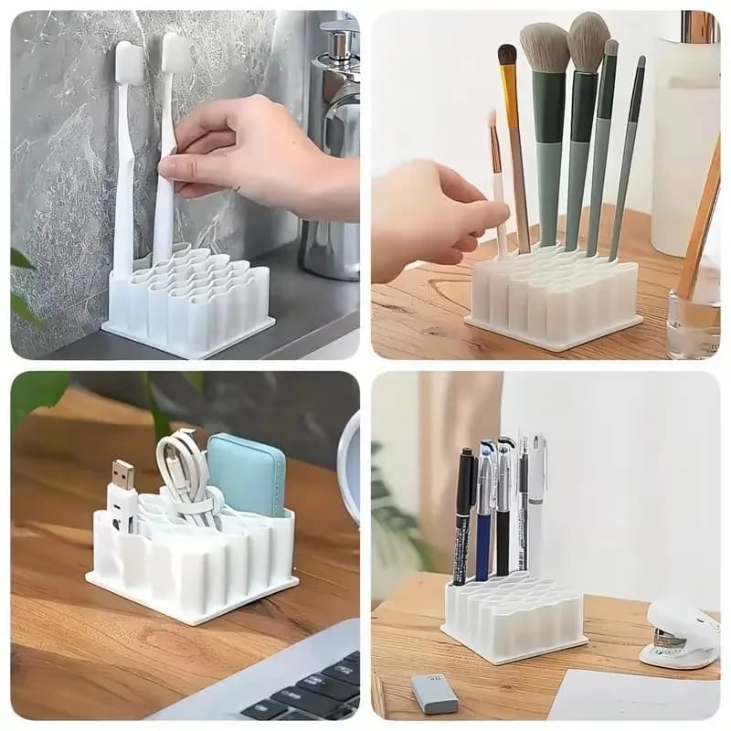 Multi-Compartment Desktop Organizer Rack