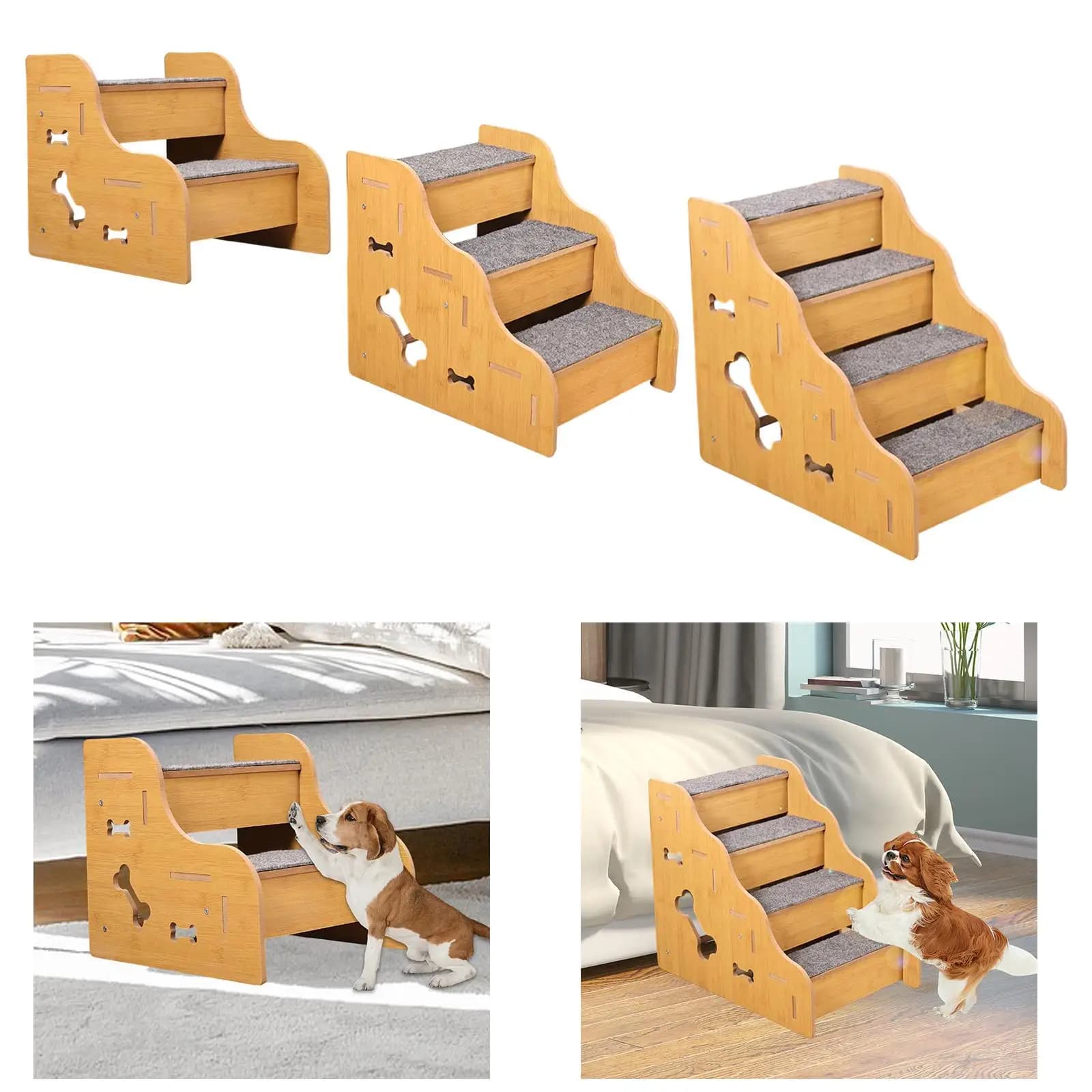 Dog Stairs for Small Dogs with Non-Slip Steps