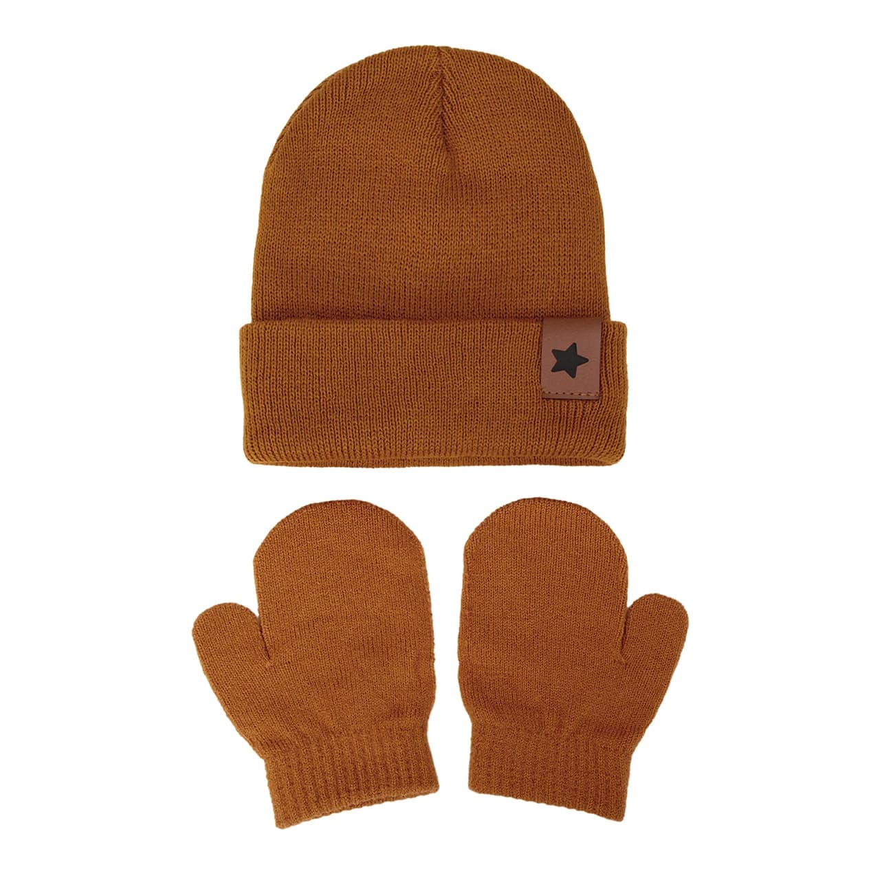 Winter Kids Knitted Gloves and Hat Set