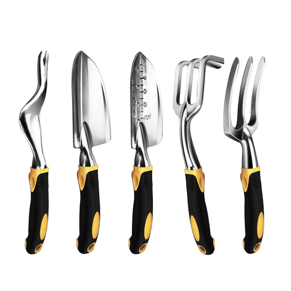 Five-Piece Garden Tool Set With Ergonomic Handles