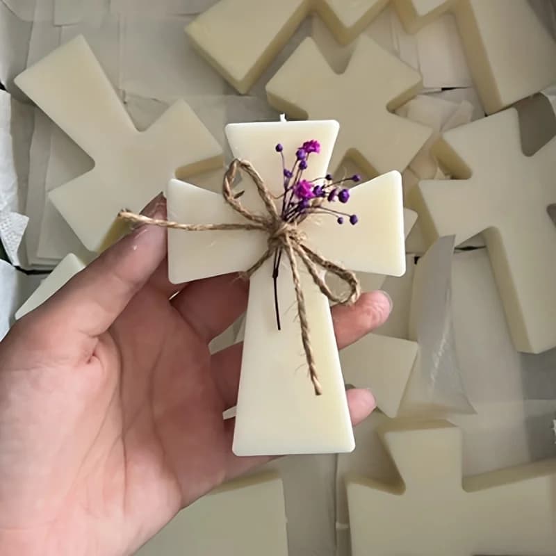 Silicone Mold Blessing Cross DIY Making Beads Soap Candles Clay Cement Crafts Epoxy Resin Casting Silicone Material Candle Mold