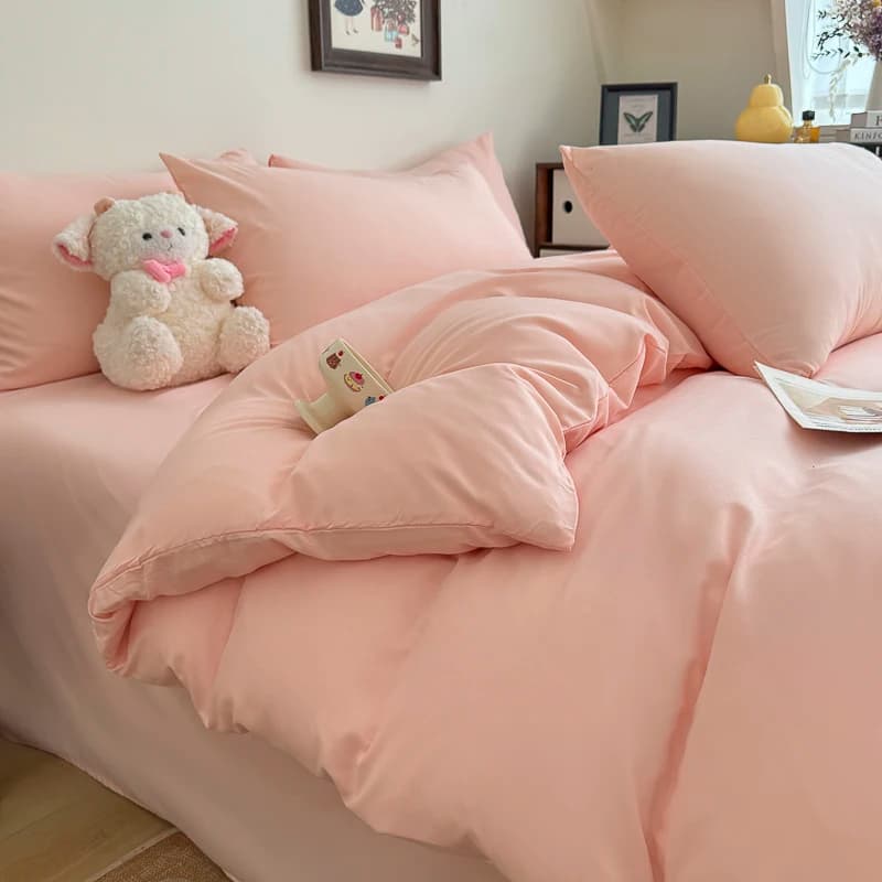 Cotton Bed Linen Set with Duvet Cover and Pillowcases