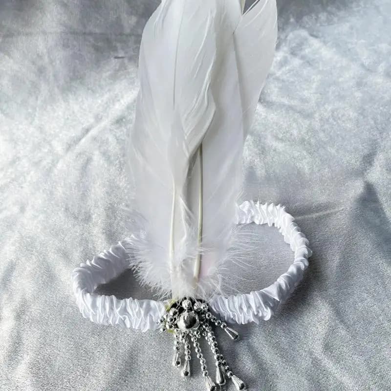 1920s Beaded Feather Hair Headband