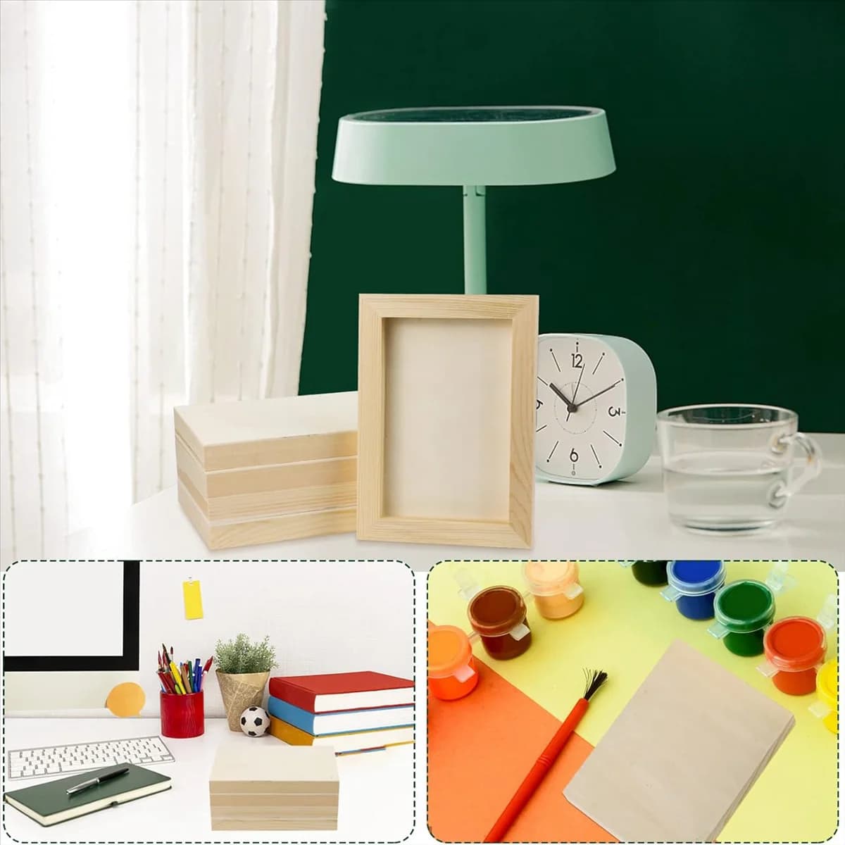 Unfinished Wood Panel Boards for Painting, 10 Pack