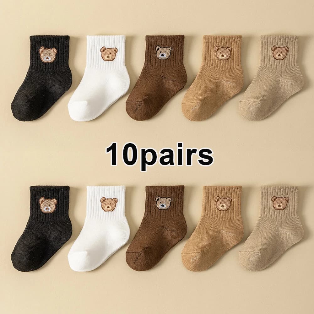 Baby Toddler Socks with Cartoon Bear Pattern