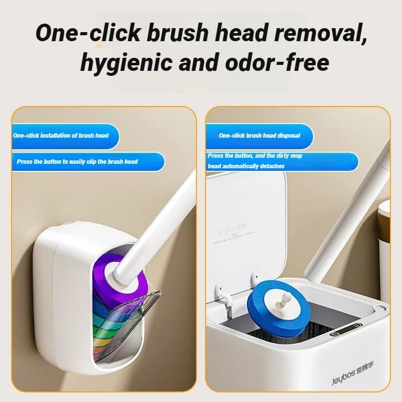 Wall-Mounted Toilet Brush with Disposable Refills