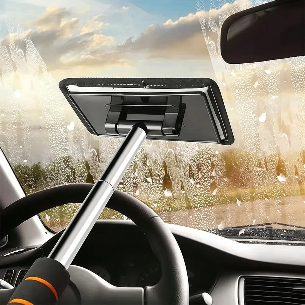Automobile Windshield Cleaning Tools  Water Scraping Telescopic Handle Window Glass Wiper Auto Cleaning Cloth Brush