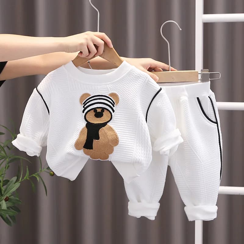 Kids Cartoon Long-Sleeve Sweater and Pants Set