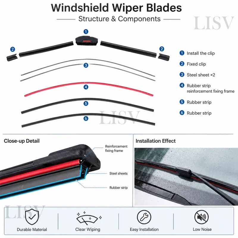Front Windshield Wiper Blades for Land Rover Discovery 5