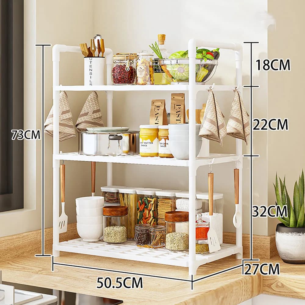 Storage Shelves Organizer Sturdy Shelving Space-Saving Shelves Organizer for Pantry Laundry Kitchen