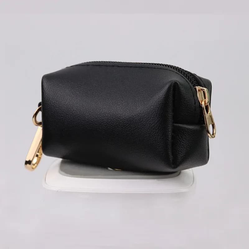 Pet poop bag dispenser dog garbage bag bag PU leather outdoor portable dog walking poop collection box