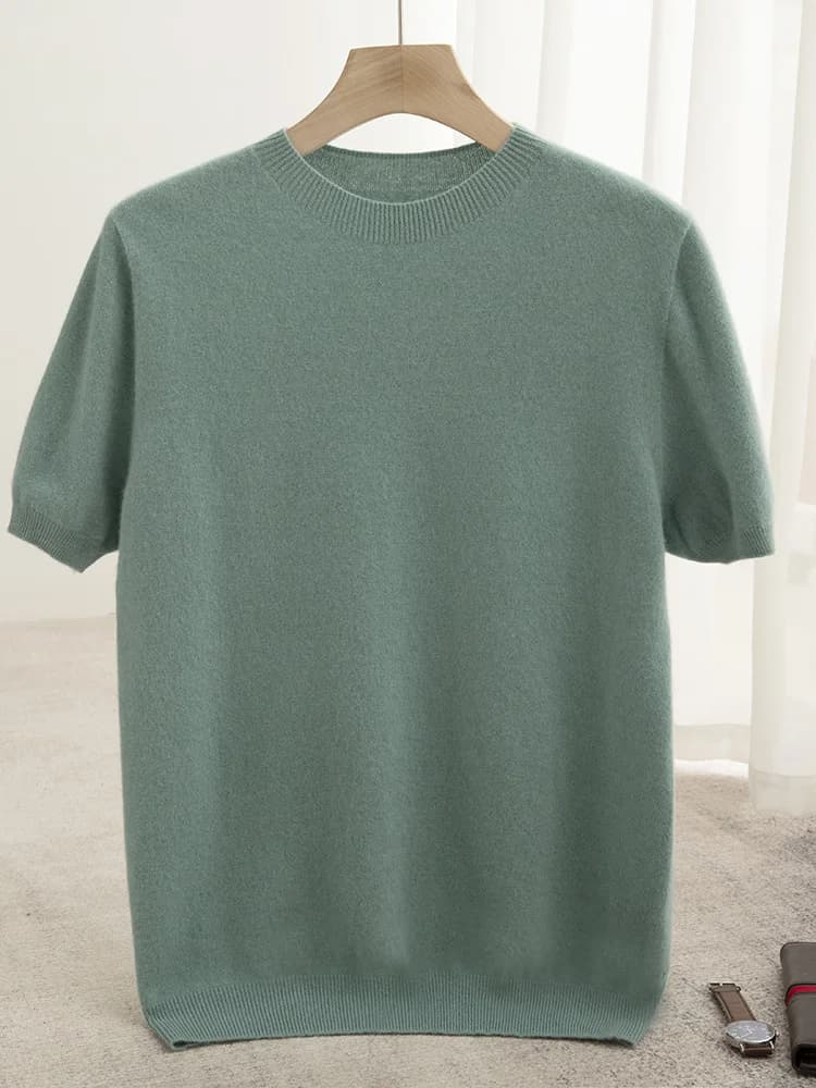 Men's Merino Wool Short Sleeve Sweater