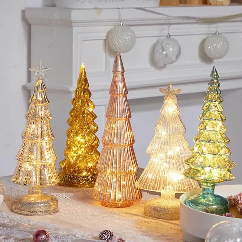 Glass Christmas Tree Night Light