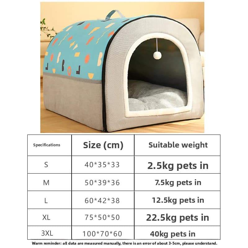 Large Dog Kennel Winter Warm Washable Pet Shelter