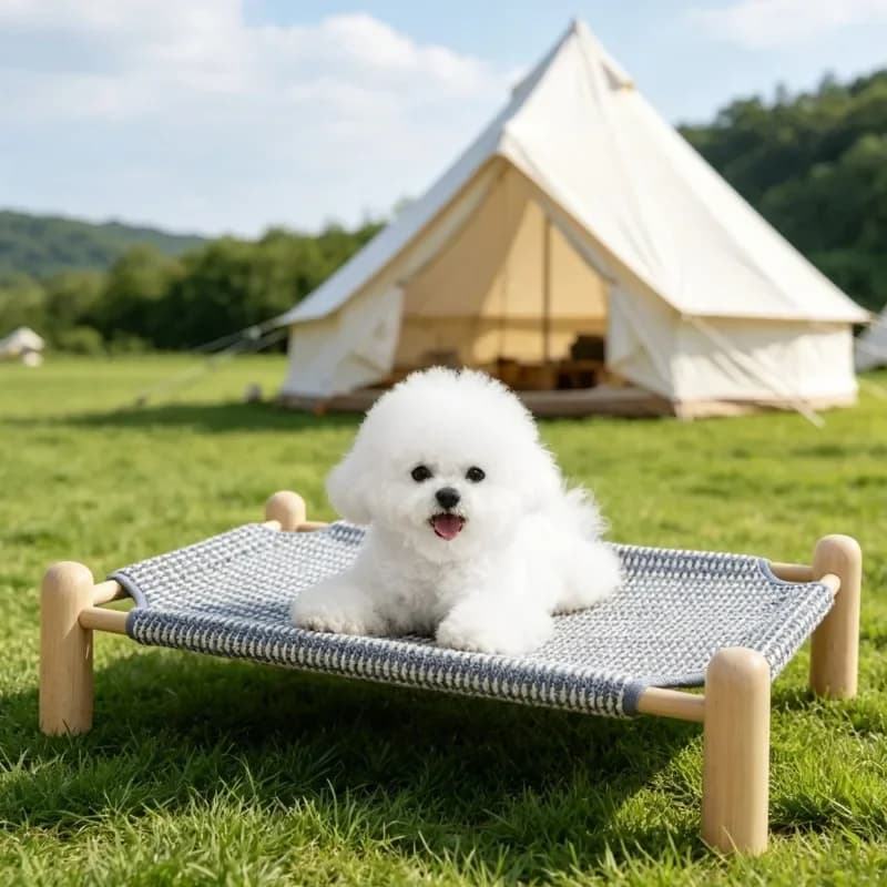 Elevated Wooden Frame Pet Cot