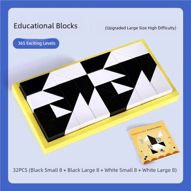 Black and White Building Block Puzzles