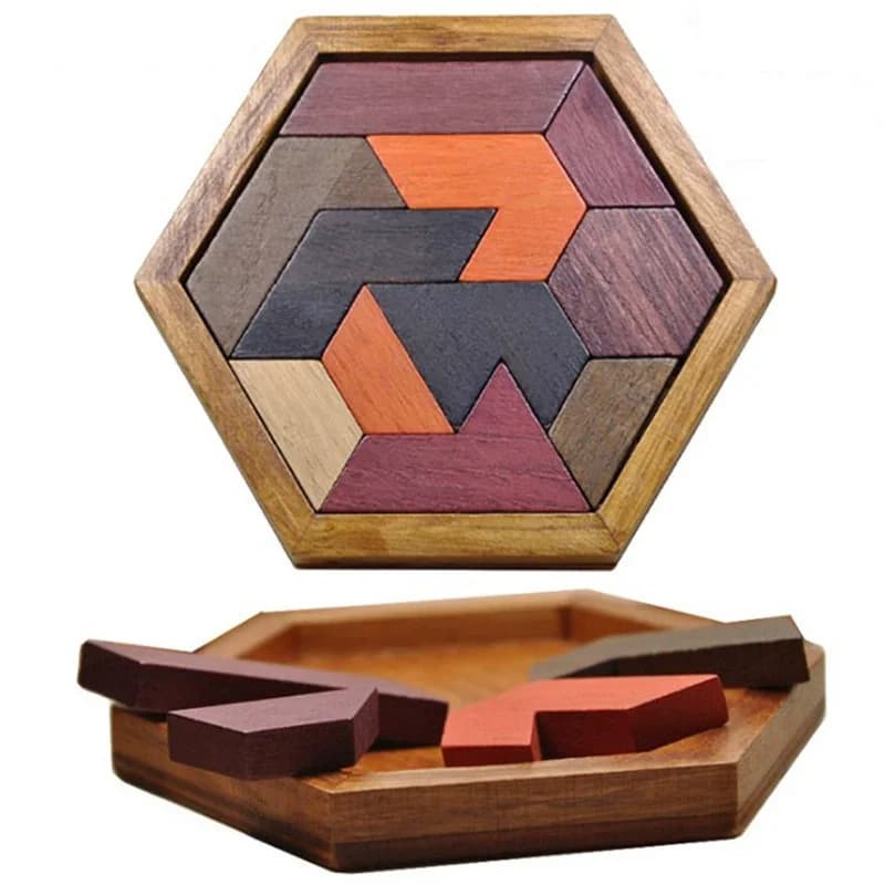 Wooden Geometric Shape Jigsaw Board Puzzle