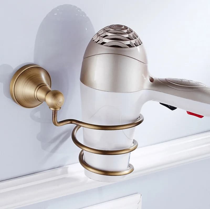 Bronze Bathroom Accessories Hardware  Antique Hair Dryer Rack Coat Towel Shelf Rail Bar Shower Soap Dish Holder Toilet Brush