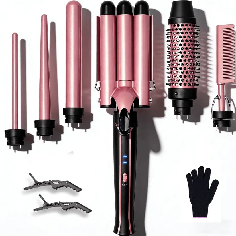 6-in-1 Curling Iron and Straightener Set